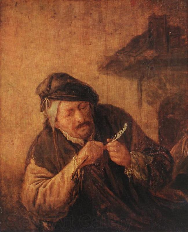 OSTADE, Adriaen Jansz. van Cutting the Feather ag Norge oil painting art